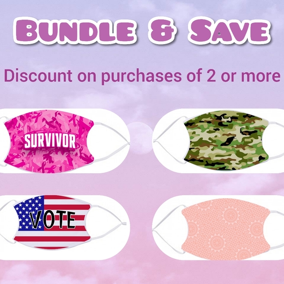 Gray Camo Adult Filter Pocket Facemask - Picture 6 of 7